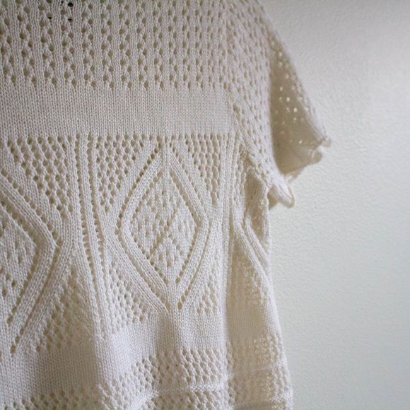 CROPPED CROCHET TOP BOHO VINTAGE-LOOKING SMALL - Picture 3 of 4